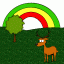 deer and rainbow thumbnail colored picture