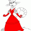 cat dressed up in gown thumbnail colored picture