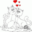 two cats sweethearts thumbnail colored picture