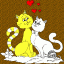two cats sweethearts thumbnail colored picture