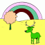 deer and rainbow thumbnail colored picture