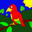 parrot on branch thumbnail colored picture
