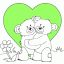 teddy bears cuddling thumbnail colored picture