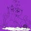 two cats sweethearts thumbnail colored picture