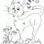 cat and fancy mouse thumbnail lineart picture