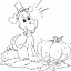 dog with pumpkins thumbnail lineart picture
