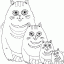 fat cat family thumbnail lineart picture