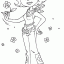 flower cowgirl thumbnail lineart picture