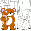 nursery teddy bear thumbnail colored picture