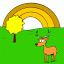 deer and rainbow thumbnail colored picture