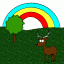deer and rainbow thumbnail colored picture