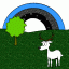 deer and rainbow thumbnail colored picture