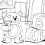 nursery teddy bear thumbnail lineart picture