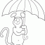 alien under umbrella thumbnail lineart picture