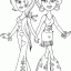 two 70s girls thumbnail lineart picture