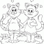 two cats in love free printable two cats in love page
