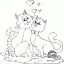 two cats sweethearts thumbnail lineart picture