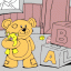 nursery teddy bear thumbnail colored picture