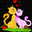 two cats sweethearts thumbnail colored picture