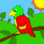 parrot on branch thumbnail colored picture