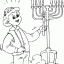 boy lighting menorah printable free coloring page