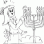 girl lighting menorah printable free coloring page